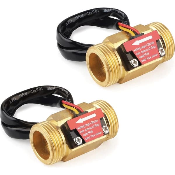 Stykker G3/4 vannstrømssensor, 3/4'' vannstrømssensor strømningsmåler, Hall-effekt vannstrømssensor vannstrømbryter vannstrømmåler, 1-30L/min