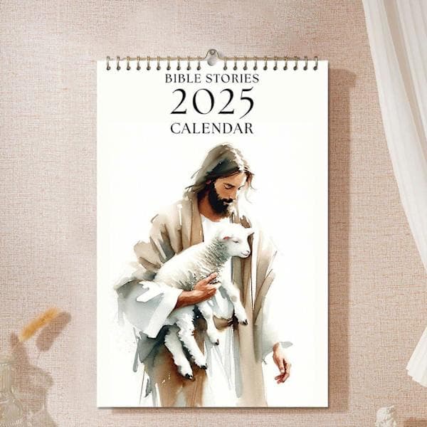 2025 Kristen Bibelberättelser Väggkalender, Spiralbunden Väggkalender