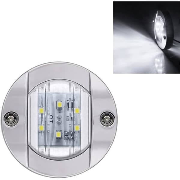 12V LED Bådlys - Pakke med 4 - Hvidt ABS-hus - Vandtæt Indvendig Belysning - Til Både og Lastbiler