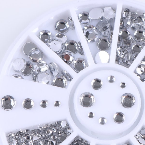 Rhinestones i 4 størrelser - Sølv Klar Sølv