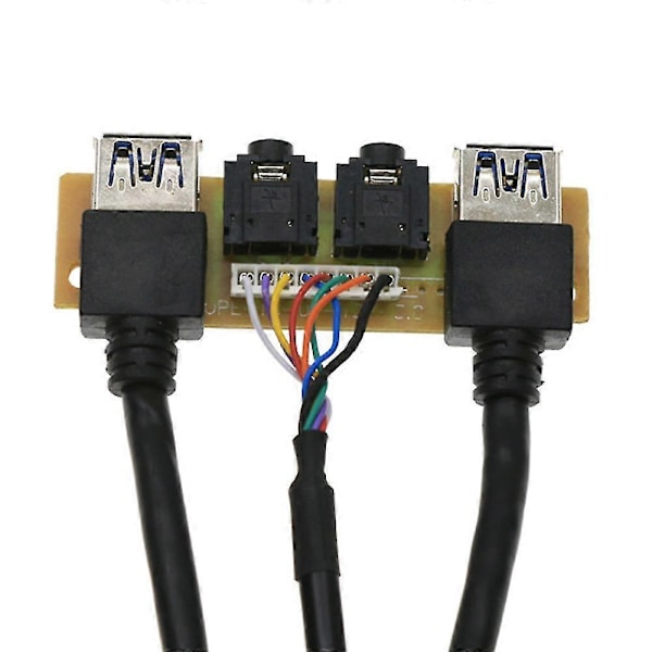 60cm Frontpanel USB3.0+USB3.0+HD Audio Jack Porter I/O Board+Intern Ledning USB Ramme DIY -Yx