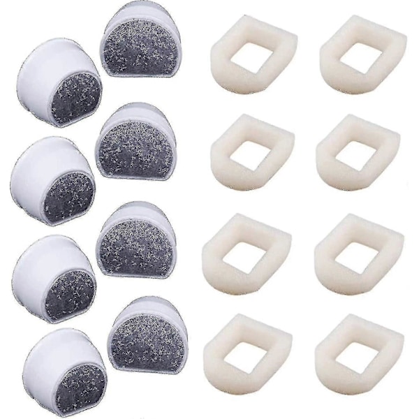 16 Pakk Skumforfiltre og Kullfilter Kompatibelt med Petsafe Drinkwell Fontene Inox 360 Avalon