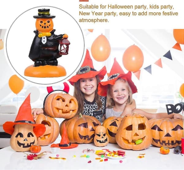 2025 Halloween dekorationsgræskar, Resin Græskar dekoration, Jul (3 stk., orange + hvid)