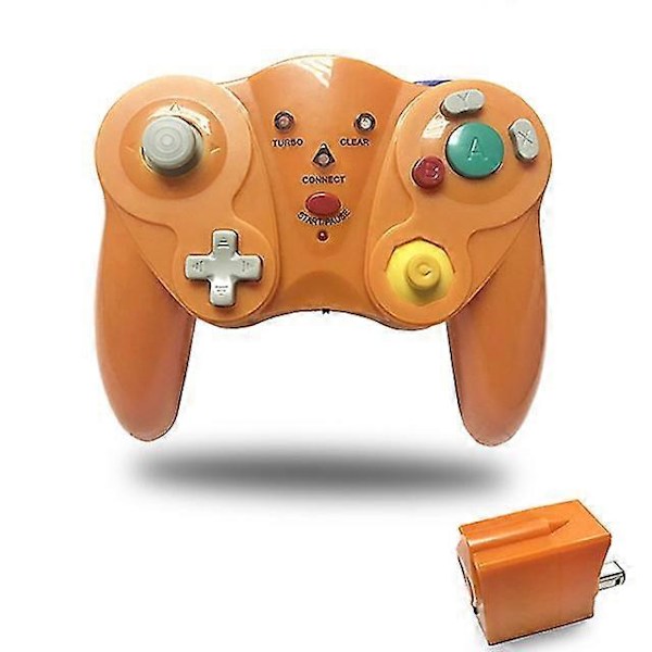 2.4G Trådløs Spilcontroller Til GameCube NGC Orange