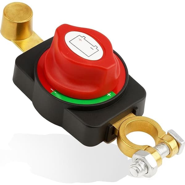12V 24V 48V Batteri Afbryder, Justerbar 180° Vandtæt Bladafbryder, Højledende Messing Batteri Afbryder til Bil, Båd