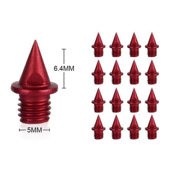 50-pakning 5 mm piggsko-pigger Erstatning Lette metallpigger for sprintløping Sport Voksne Red