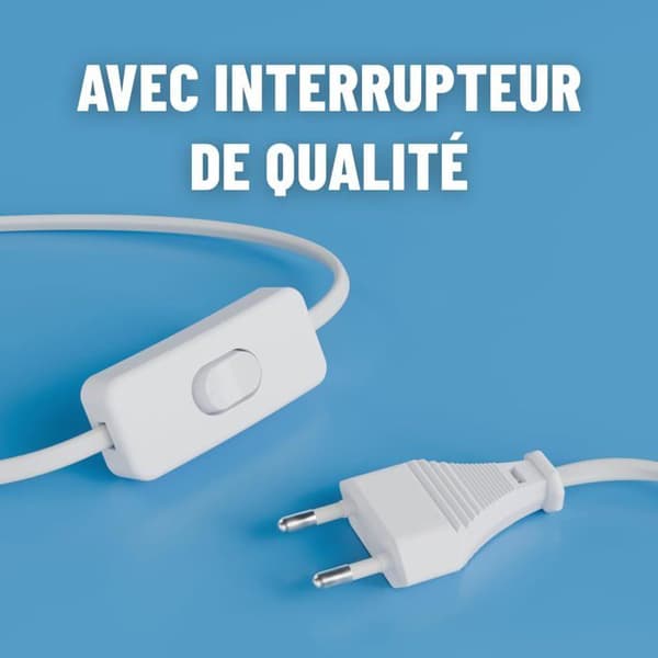 1 stk. E27-sokkel med kabel og bryter hvit 1,8 m - E27-lyspæresokkel med støpsel maks. 60W 250V - Sokkel med bryter