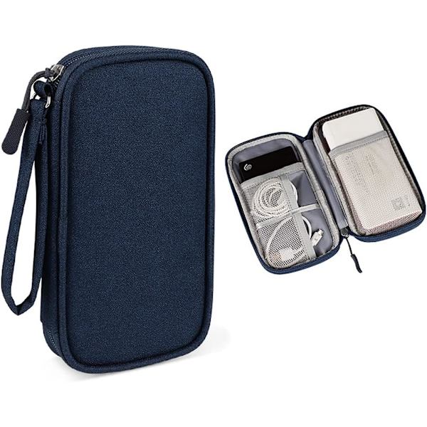 Dubbellagers Powerbank-fodral Powerbank-bärväska Powerbank-resefodral Förvaringsväska för Romoss Samsung Anker 20000mAh 10000mAh Powerbank (Blå)