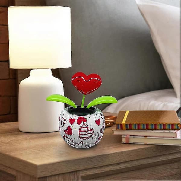 Soldrivna Dansande Blommor Gungande Prydnad Elektrisk Bobblehead Solrosleksak för Bil Heminredning Gåva