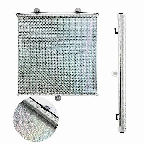 2 stk. Rullegardiner Sugekopp Solskjerming Mørkleggingsgardin Bil Hjem Vindu Gardiner-yky Silver 50*125CM