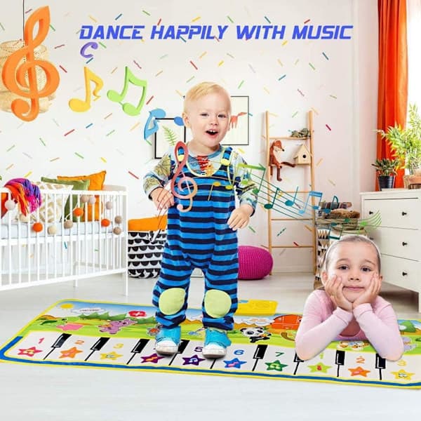 Musikkmatte for barn, musikkmatte, dansematte, leker for barn, jenter, gutter, tidlig utdanning, berøringsmatte, bursdagsgave