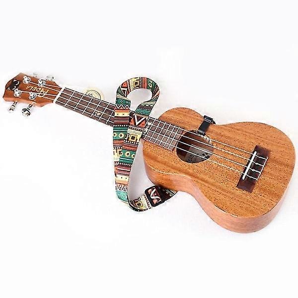Justerbar Mjuk Polyester Gitarr Ukulele Gitarr Akustisk Bas Axelrem Bälte Rem Krok Rem