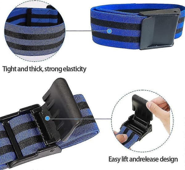 Blodflödesbegränsningsband, Armar - Ben - Booty Workout, Ocklusionsträningsband (2-pack blå) -Yx blue
