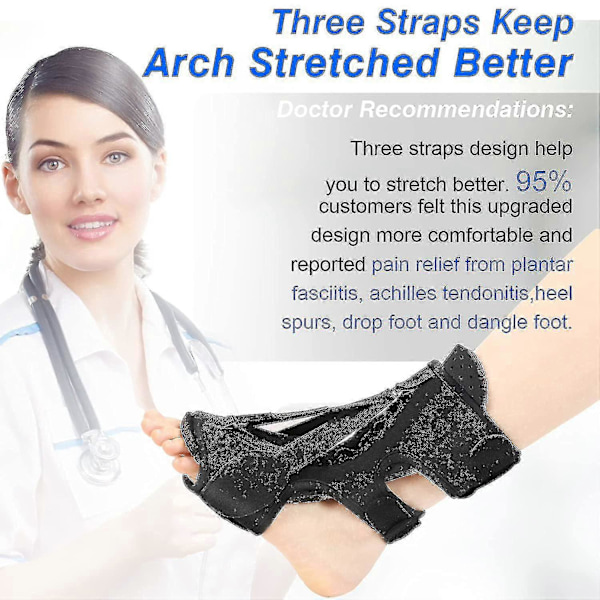 Plantar Fasciitis Natteskinne, Justerbare Plantar Fasciitis Relief Natteskinner Til Plantar Fasciitis, Fod Drop GuanGuan Red