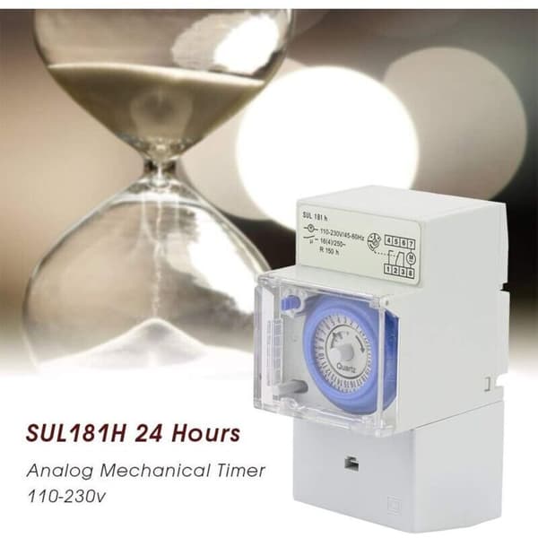 Modulær timer, SUL181H 110-230V timerbryter, egnet for varmtvannsberedere, 24-timers programmerbar vanntett mekanisk timer
