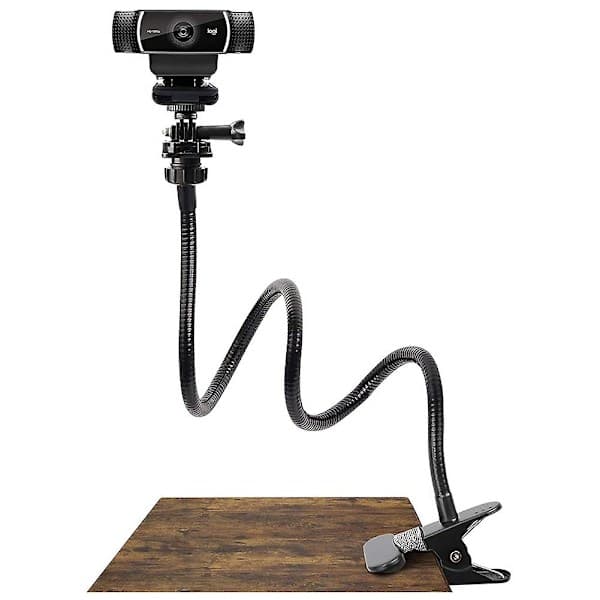 Webcam-stativ 25 tommer fleksibel bordmonteringsklemme svanehalsstativ til webcam C930e, c930, c920, C922x, c9