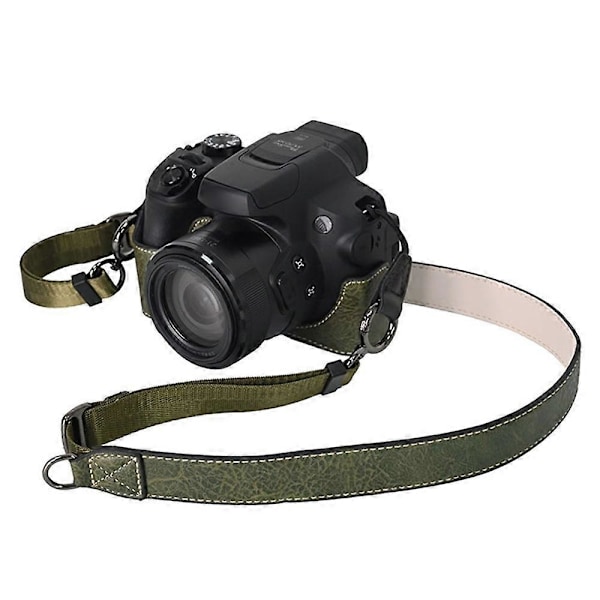 Canon SX70 HS -kamerakotelo olkahihnalla, suuri aukko, litsikuvioitu PU-suojakotelo - Multicolor Green