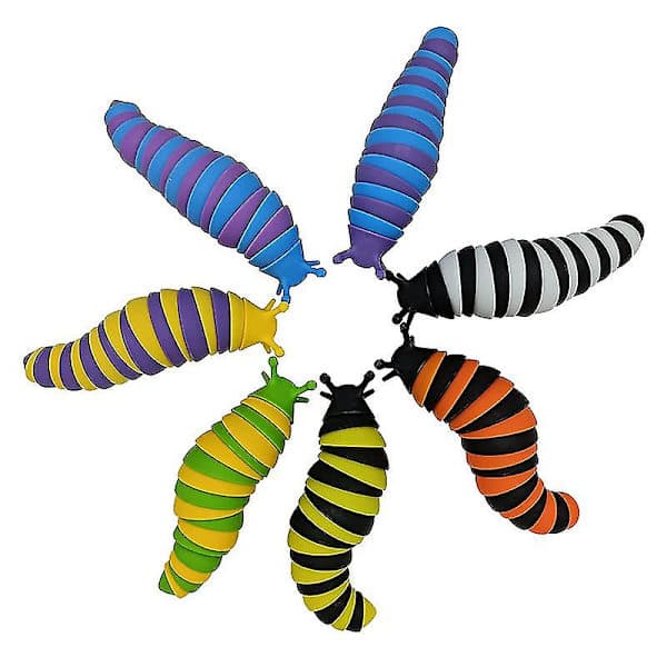 Fidget Slug Legetøj Artikulerede Stim Legetøj Hvid/sort, pop It Slug 3d Printet Artikulerede Slug Fidget Legetøj orange og sort