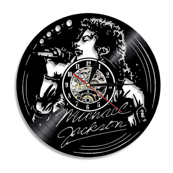 Berömd sångare Michael Jackson Skivspelare Väggklocka Musik Skiva Konst Vinylklocka Retro Nostalgisk Väggklocka