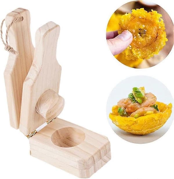 Träplantainpressform Banansmasher Maker 2 i 1 Fylld Plantainpresskoppar Kreativa Hem & Köksgadgets