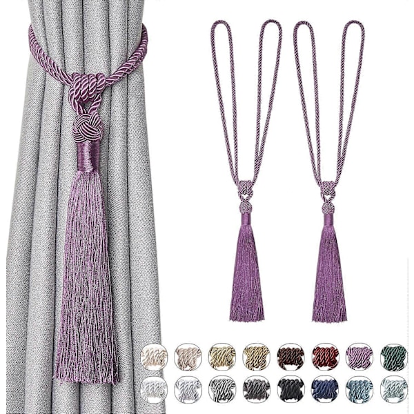 lly 2 kpl Pitkät Hapsunauhat Verhoille Käsintehdyt Punotut Köysisolmut Verhojen Kiinnikkeet Eurooppalaiseen Tyyliin Koristeelliset Verhonpidikkeet Kotiin ja Toimistoon Tuulta Vastaan Purple 2 Pack