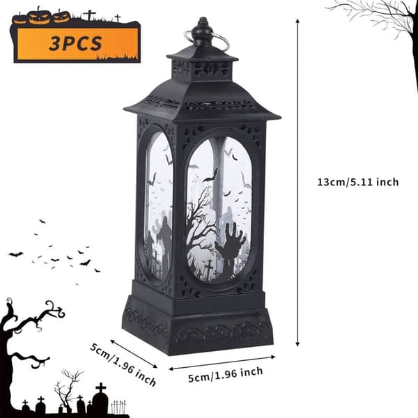 3-delt Halloween LED-lyktsett, dekorativ Halloween LED-oljelampe