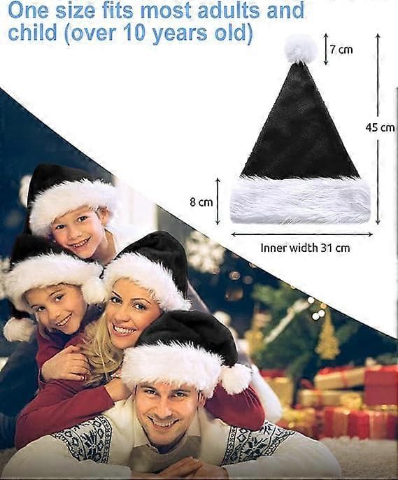 Julemandshat til voksne, Deluxe Julemandshat til julefrokost, Julemandskostume - Qin