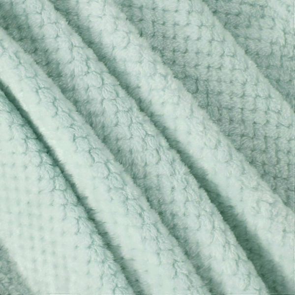Flannel Fleece Tæppe, 127x178 CM Bløde Sofatæpper, Vaffel Fleece Tæpper til Sofa, Mintgrønt Tæppe