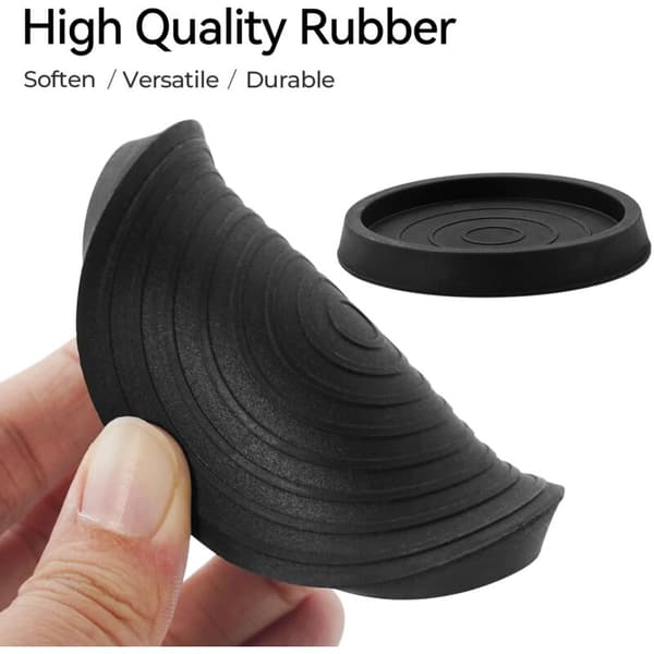 4 Stykker 6,4 cm Runde Anti-Skrid Gummiunderlag, Seng Sofa Hjul Anti-Skrid Underlag, Gummifødder, til Seng, Garderobe, Sofa, Stol, Bord, Sort