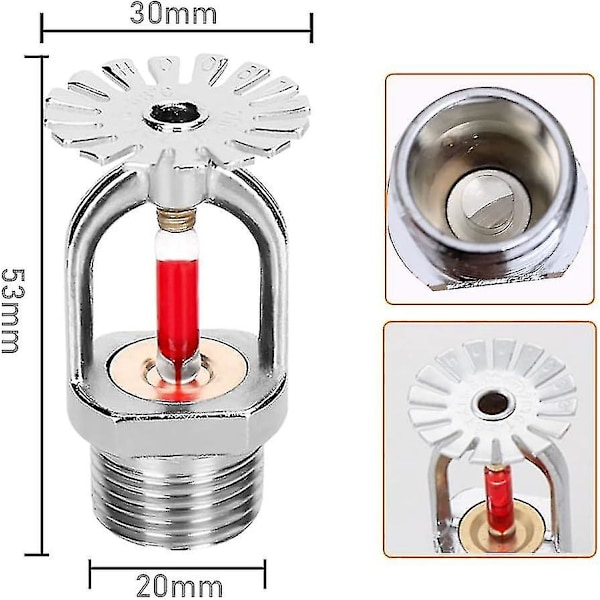 5 st Brandvarnarhuvud & Nyckel 155 Hängande Typ, Brandvarnarhuvuden 1/2\" Tum Gänga 68c Snabb Respons Vattenspray Nedåt 1/2\" Npt För Hem/Kommersiellt