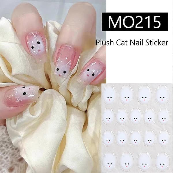 Kattdekaler för 3D-kattdekaler för design, kattdekorationer, nagelkonstdekaler Mo215
