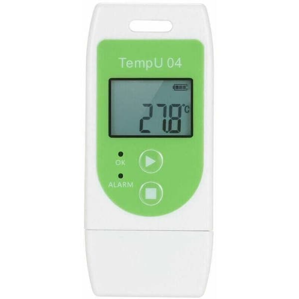 Multifunksjonell USB-termometer datalogger, gjenbrukbar, med en kapasitet på 32 000 avlesninger, grønn