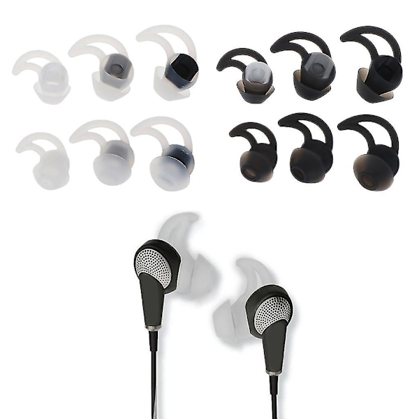 Öronkrok Öronkuddar För BOSE Soundsport Wileless QC20 QC30 Hörlurar Örontoppar Black
