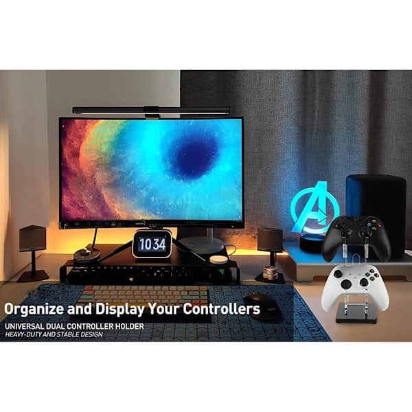 Universal Dobbelt Kontrollerholder for Xbox ONE Switch Kontroller Stativ Spilltilbehør Bygg Spillfester