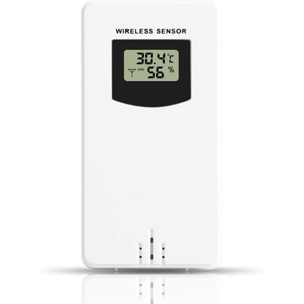 Trådløs utendørssensor for værstasjon. Nøyaktig temperaturmåling. Vanntett og lett. Rekkevidde opptil 60 meter.