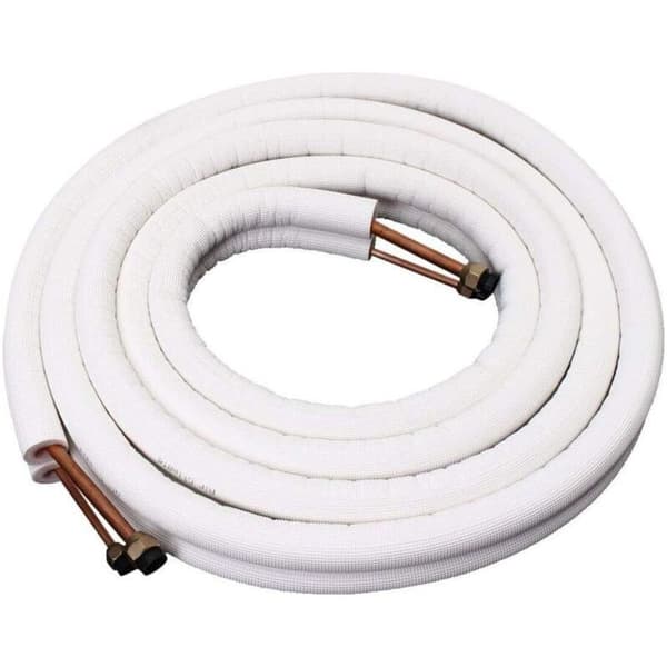 1/4-3/8 Kobberforbindelse 2m - Isoleret Kobberrør - Aircondition Slangefittings - Par oprullede rør
