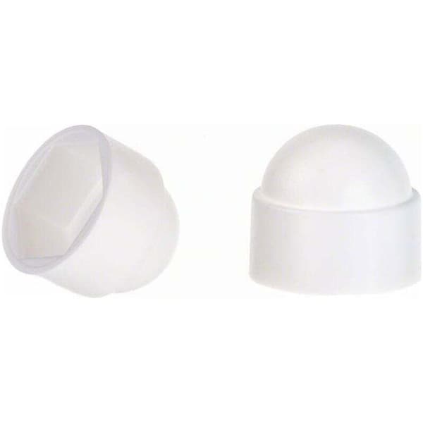 M10 mutterkåpor för 17 mm nyckel Vit 50 st.