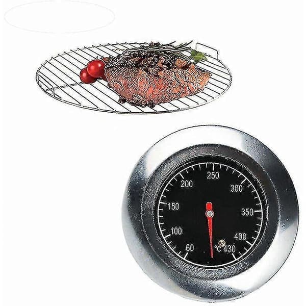 Termometer i rustfritt stål, metalltermometer, for grill i rustfritt stål, gassgrill, (60c -430c)