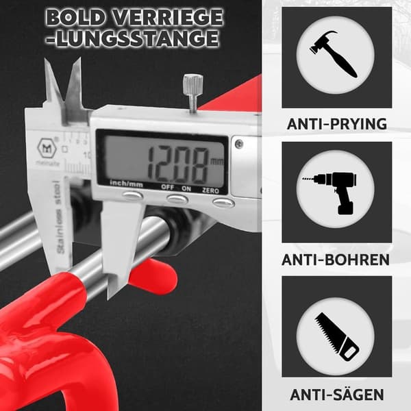 Rattlås, stöldskydd för bilratt, bilstöldskydd, hållbart, universell passform, PVC-skydd, justerbart för bilar,