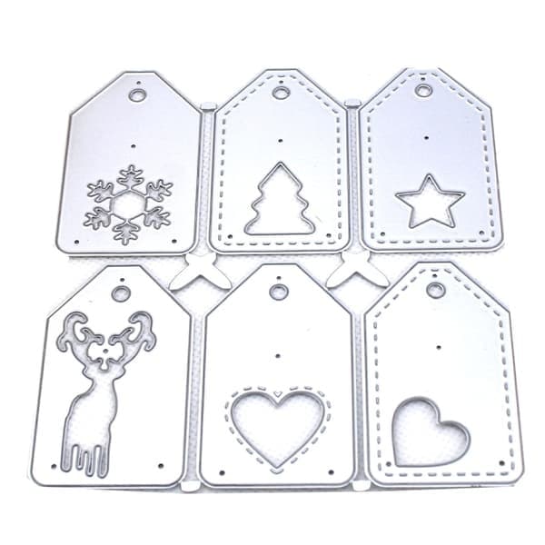 Julklappsetikett Metallskärningsformar Scrapbooking Stencil Stansar Kort Prägling