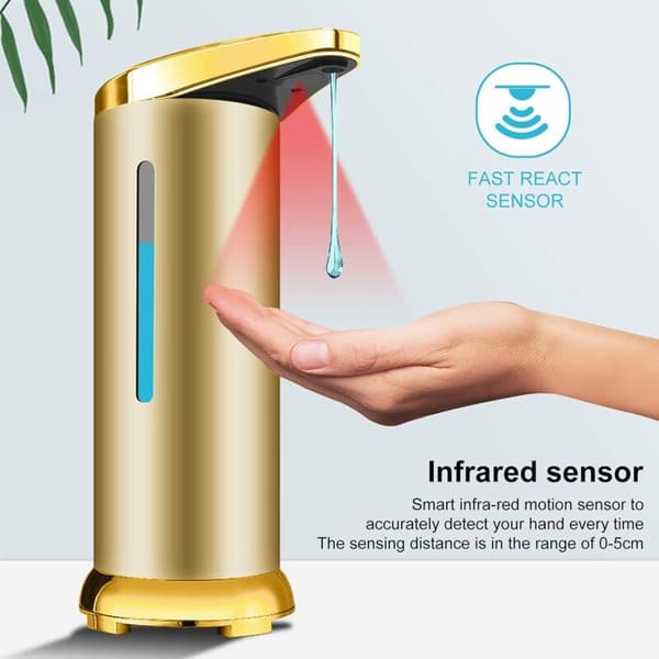 Automatisk sæbedispenser i rustfrit stål, berøringsfri desinfektionsmiddeldispenser med infrarød sensor