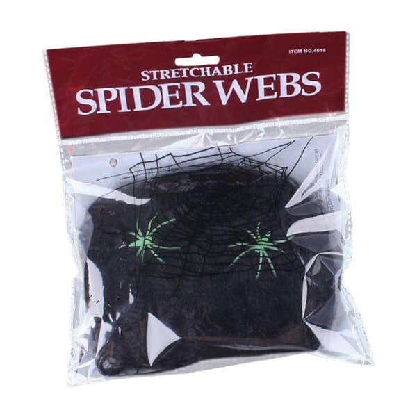 2025 Super Praktisk Edderkoppespind, Super Strækbart Spindelvæv, Halloween Edderkoppespind - 100 gram 100 edderkopper Black