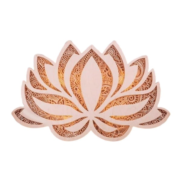 Lotusblomma Mandala Yogarum Konst Trävägglampa Med Dimmer - Perfekt För Avkoppling Och Dekoration