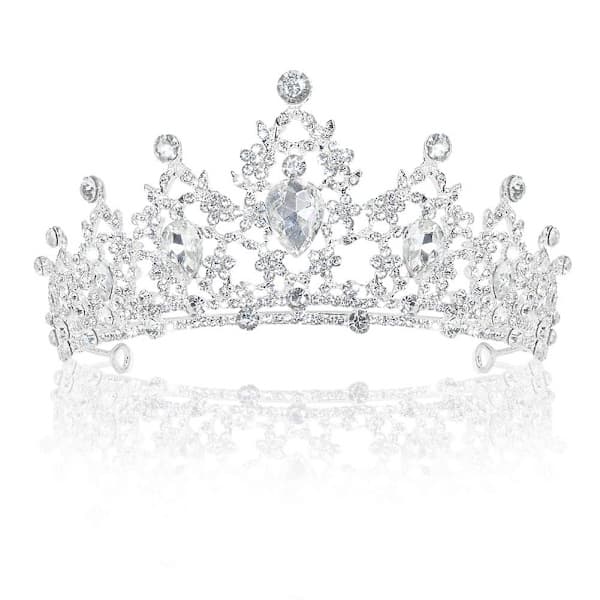 Dronningkrone og tiara prinsessekrone for kvinner og jenter krystallhårbøyle for brud