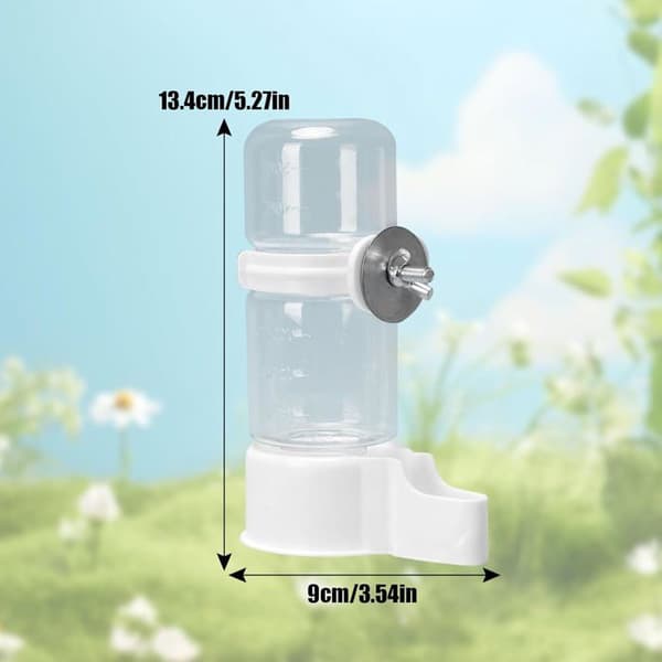Vanddispenser - Pakke med 2 - Plastik - Automatisk - Til undulater og papegøjer - Hvid - 90 ml