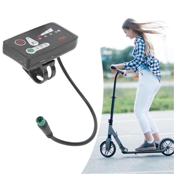 Elektrisk Cykel LED Strömdisplaypanel Elektrisk Cykel Modifiering Displaymätare Med Vattentät 5p Hankontakt För 22,2mm Styre 36v
