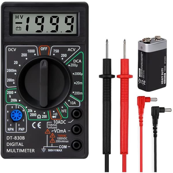 Profesjonelt digitalt multimeter, kontinuitetstester, voltmeter, amperemeter, ohmmeter, DC spenningstester, motstandstester
