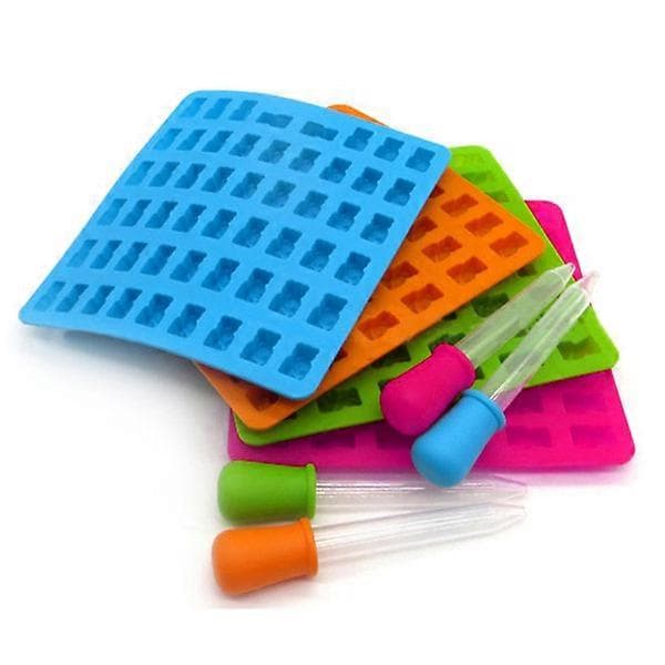 Is/Chokolade/Geleform med 50 vingummibamser inkl. pipette