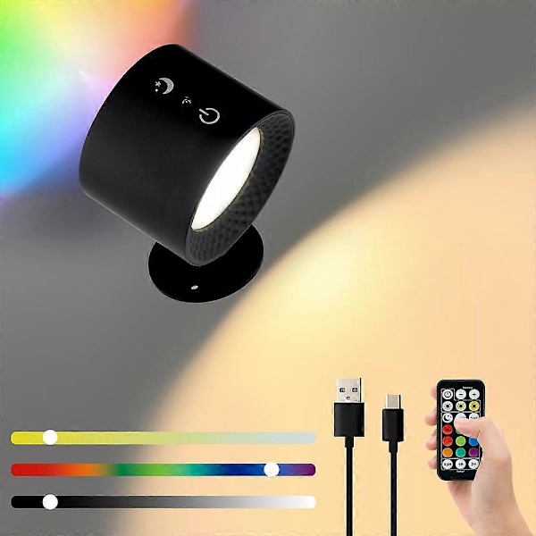 Glowright Lights, Glow Right Vegglamper, Dobbeltsidig Lys, 40t Maksimal Utladning Black-RGB model 2PCS