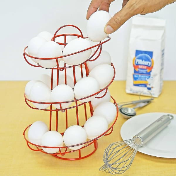 Æg Skelter Deluxe Moderne Spiralformet Dispenser Rack Red